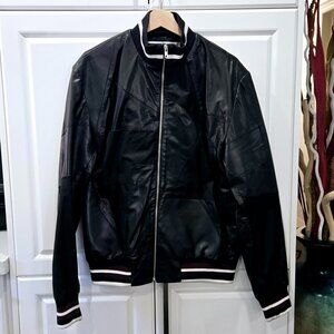 Alexander McQueen Striped Leather Zip-Up Jacket